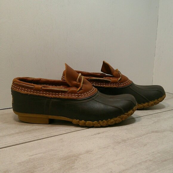 Women's Bean Boots, Rubber Mocs Tan Leather, Brown Boot Size 6.5 - Picture 3 of 6